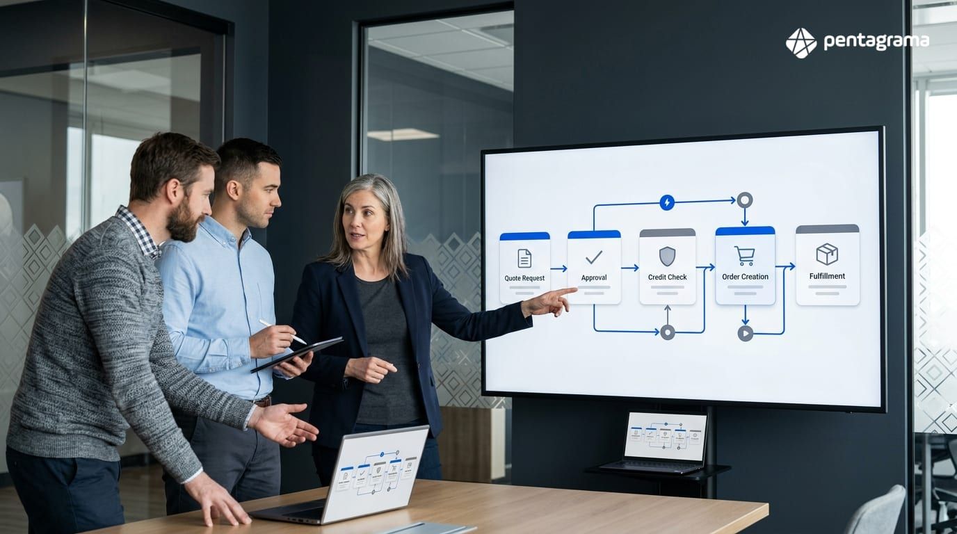 Fluxo de pedidos B2B: OMS/Order API, ERP e canais (portal, representantes, EDI)