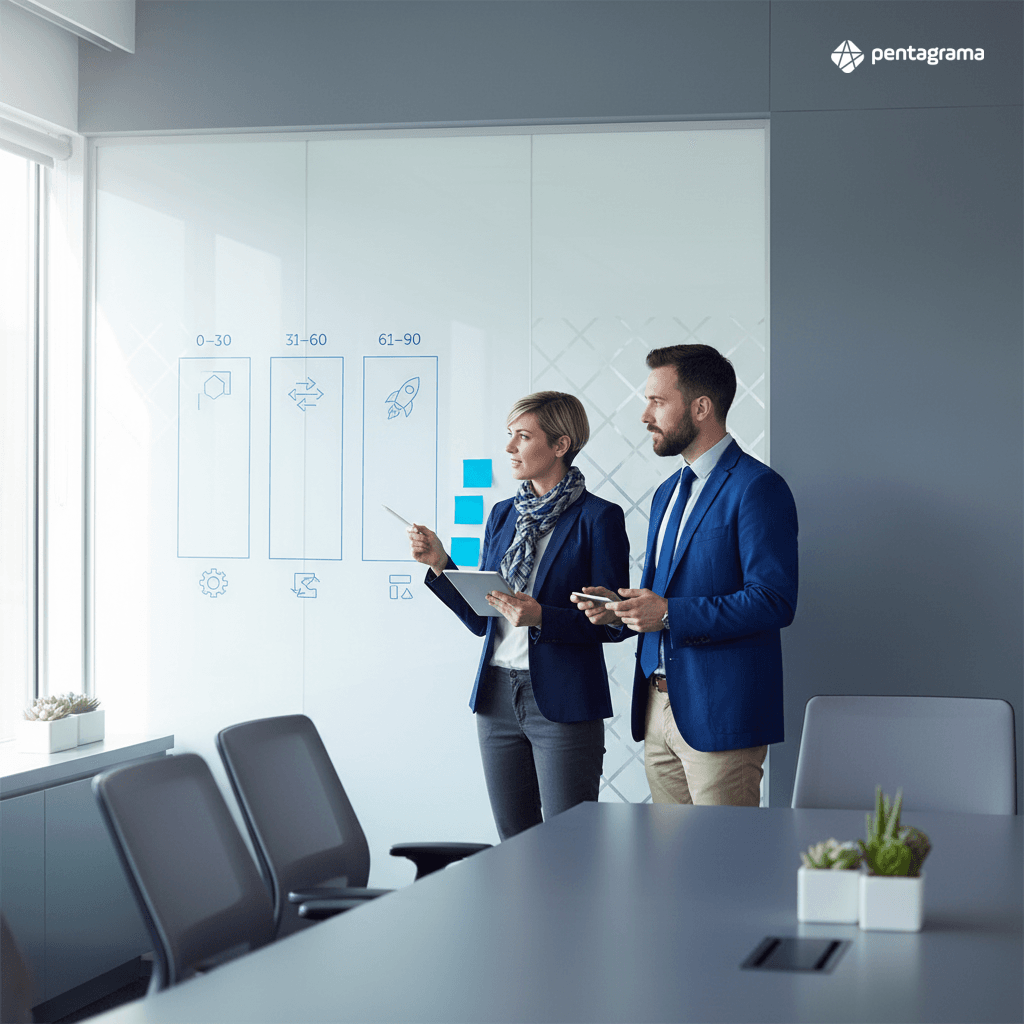 Roadmap de 30 a 90 dias para low-code/no-code com automação e IA em B2B