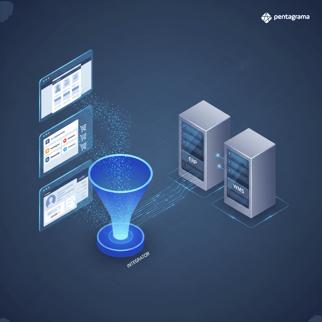 Exemplos de fluxos de integração entre canais online, offline e marketplaces