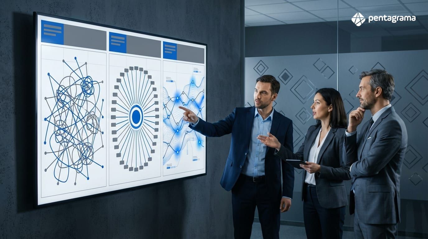 Diagrama conceitual de EDA com produtores, broker e consumidores