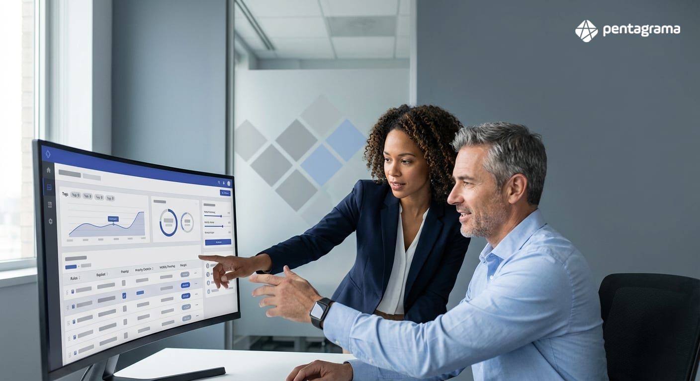 Painel de controle com indicadores de margem, exceções e auditoria de preços